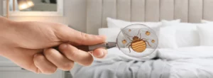 Bettwanzen in einem Hotelbett - Schädlingsbekämpfung ASS